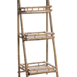 Wyld and Coco Bamboo 3-Tier Foldable Bathroom Shelf - Natural Bamboo Nordic Design - thumbnail 2