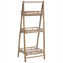 Wyld and Coco Bamboo 3-Tier Foldable Bathroom Shelf - Natural Bamboo Nordic Design - thumbnail 5