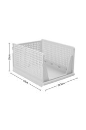 Living and Home Folding Closet Wardrobe Storage Organiser Stackable Drawer Organiser Basket Clothes Storage Box for Bedroom Kitchen Bathroom in Grey - thumbnail 6