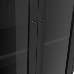 Wyld Haus Barla Black Steel Display Cabinet 2 Glass Doors - thumbnail 4