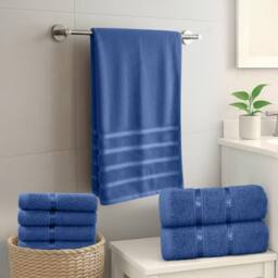 Smart Living Premium Luxury Cotton Towel Bale Set - 8 Piece Bathroom in Navy - thumbnail 2