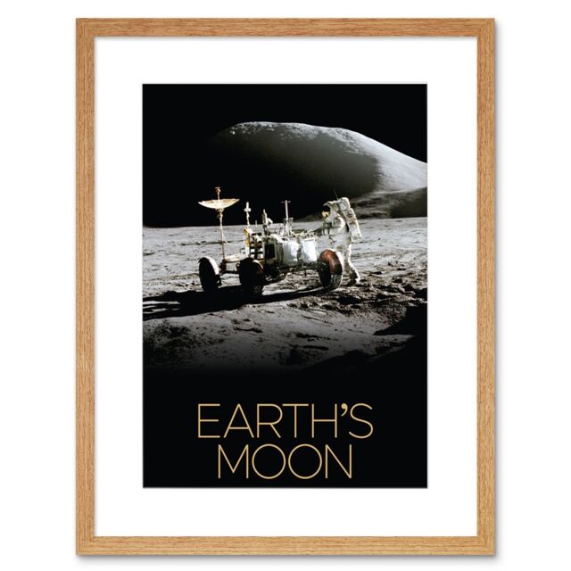 "Artery8 Wall Art Print NASA Our Solar System Moon Lunar Roving Vehicle Apollo 15 Artwork Framed 9X7 Inch in Beige - Size: W7"" x H9""" - image 1