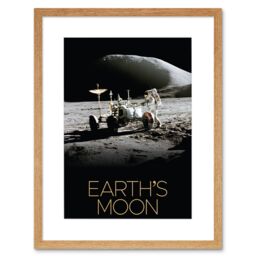 "Artery8 Wall Art Print NASA Our Solar System Moon Lunar Roving Vehicle Apollo 15 Artwork Framed 9X7 Inch in Beige - Size: W7"" x H9""" - thumbnail 1