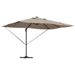 Berkfield Home Cantilever Roma Parasol with LEDs Taupe 352x251x265 cm Aluminium - Size: 352 x 251 x 265 cm - thumbnail 2