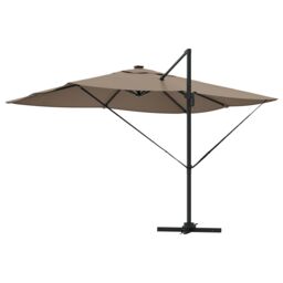 Berkfield Home Cantilever Roma Parasol with LEDs Taupe 352x251x265 cm Aluminium - Size: 352 x 251 x 265 cm - thumbnail 7