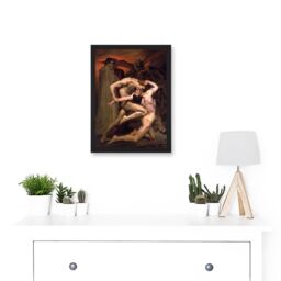 Artery8 William Adolphe Bouguereau Dante Virgil Hell A4 Artwork Framed Wall Art Print in Black - thumbnail 2