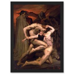 Artery8 William Adolphe Bouguereau Dante Virgil Hell A4 Artwork Framed Wall Art Print in Black - thumbnail 1