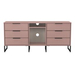 Ready Assembled 2 U Menai 6 Drawer Sideboard (Ready Assembled) in Dusty Pink - thumbnail 2