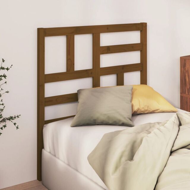 Berkfield Home Bed Headboard Honey Brown 96x4x104 cm Solid Wood Pine - Size: 96 x 4 x 104 cm - image 1