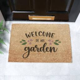 Artsy Mats Welcome To My Garden Doormat (60 x 40cm) in Brown - Size: 40 cm x 60 cm - thumbnail 1