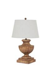 KDMD Marbelle Table Lamp with Edged Linen Shade - Modern & Elegant Lighting in Brown - thumbnail 2