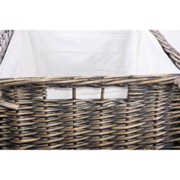 FLAVORA Large-Bronze Wicker Large Storage Hamper Chest in Brown - Size: 500mm - thumbnail 5
