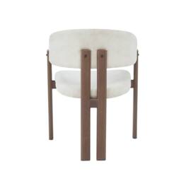HomeTouch Beige Dining chairs with Armrests & Dark Wooden Legs Set of 2 - Size: 2 Pack - thumbnail 7