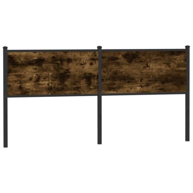 Berkfield Home Headboard Smoked Oak 160 cm Engineered Wood & Steel in Brown - image 1