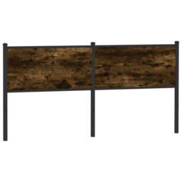 Berkfield Home Headboard Smoked Oak 160 cm Engineered Wood & Steel in Brown - thumbnail 5