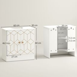 HOMCOM Bathroom Under Sink Cabinet for Basin with or without Pedestal White - thumbnail 3
