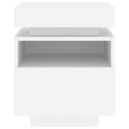 Berkfield Home Decorative Bedside Cabinet with LED Lights White 40x39x48.5 cm - thumbnail 7
