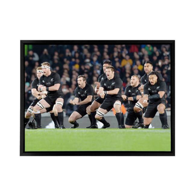 "Artery8 New Zealand Rugby Haka World Cup Framed Canvas Wall Art Print - Size: W12"" x H16""" - image 1