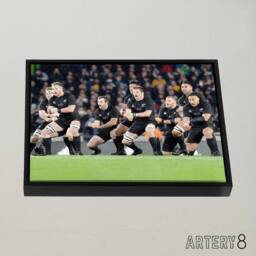 "Artery8 New Zealand Rugby Haka World Cup Framed Canvas Wall Art Print - Size: W12"" x H16""" - thumbnail 2