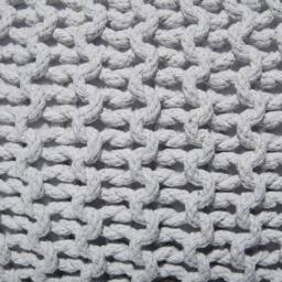 Wyld and Coco Knitted Pouf Ottoman Light Grey Cotton 40 x 25 cm - thumbnail 6