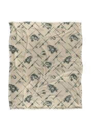 JQ Licensing Action Bass Fishing Pattern Silky Touch Super Soft Throw Blanket 152 X 127 cm in White - thumbnail 1