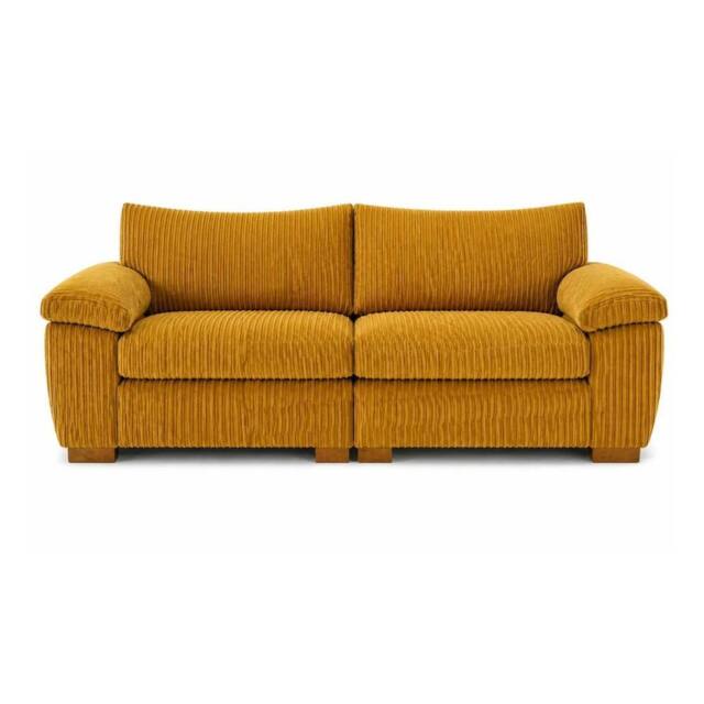 SOFASELECTION UK Amalfi 2 Seater Split Sofa Soft Fabric in Mustard - Size: 2 Pack - image 1