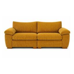 SOFASELECTION UK Amalfi 2 Seater Split Sofa Soft Fabric in Mustard - Size: 2 Pack