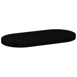 Berkfield Home Table Top Dark Brown 80x40x4 cm Solid Wood Oak Oval - Size: 80 x 40 x 4 cm - thumbnail 4