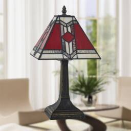 First Choice Lighting Avon - Tiffany Coloured Glass 39cm Table Lamp in Bronze - thumbnail 6