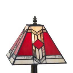 First Choice Lighting Avon - Tiffany Coloured Glass 39cm Table Lamp in Bronze - thumbnail 3