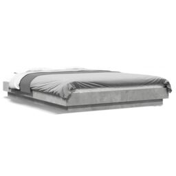 Berkfield Home Bed Frame without Mattress Concrete Grey 120x190 cm Small Double - thumbnail 2
