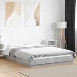 Berkfield Home Bed Frame without Mattress Concrete Grey 120x190 cm Small Double - thumbnail 1