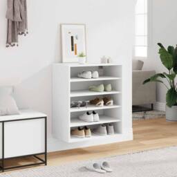 Berkfield Home Shoe Cabinet White 60x35x70 cm Engineered Wood - Size: 60 x 35 x 70 cm - thumbnail 3