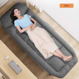 NESTLUNE 180CM Folding Sun Lounger Recliner Adjustable Backrest in Dark Grey - Size: 100 cm x 60 cm - thumbnail 5