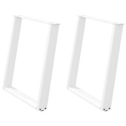Berkfield Home vidXL Dining Table Legs U-Shaped 2 pcs White 80x(72-73) cm Steel - thumbnail 2