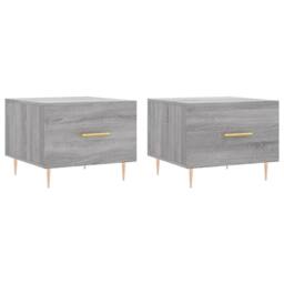 Berkfield Home Decorative Coffee Tables 2 pcs Grey Sonoma 50x50x40 cm Engineered Wood - Size: 50 x 50 x 40 cm - thumbnail 3