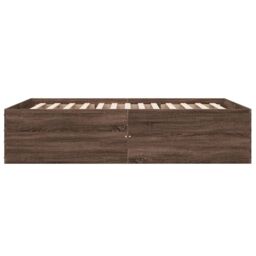 Berkfield Home Bed Frame without Mattress Brown Oak 135x190 cm Double - thumbnail 5