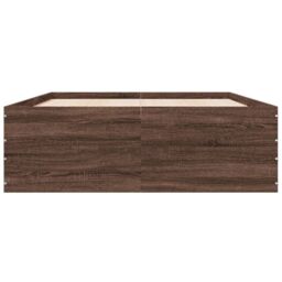 Berkfield Home Bed Frame without Mattress Brown Oak 135x190 cm Double - thumbnail 4