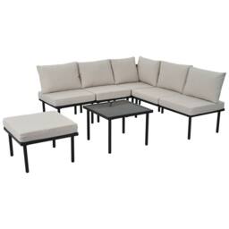 Matteo Beige Rope 6-Seater Garden Lounge Set with Glass Table - thumbnail 9