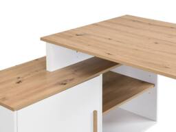 Vente-unique Corner Desk With Storage - MDF - White & Natural - ROMIARA in Light Oak - thumbnail 7