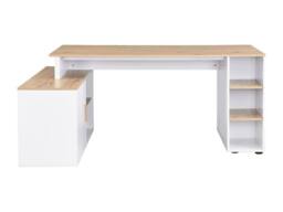 Vente-unique Corner Desk With Storage - MDF - White & Natural - ROMIARA in Light Oak - thumbnail 6
