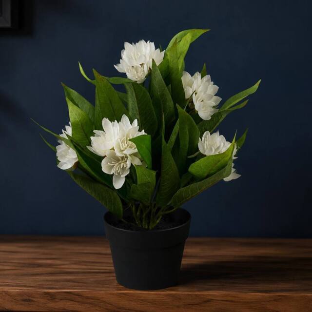 Leaf 18cm Artificial Freesia Plant White Flowering Premium - image 1