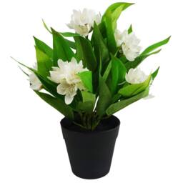Leaf 18cm Artificial Freesia Plant White Flowering Premium - thumbnail 3