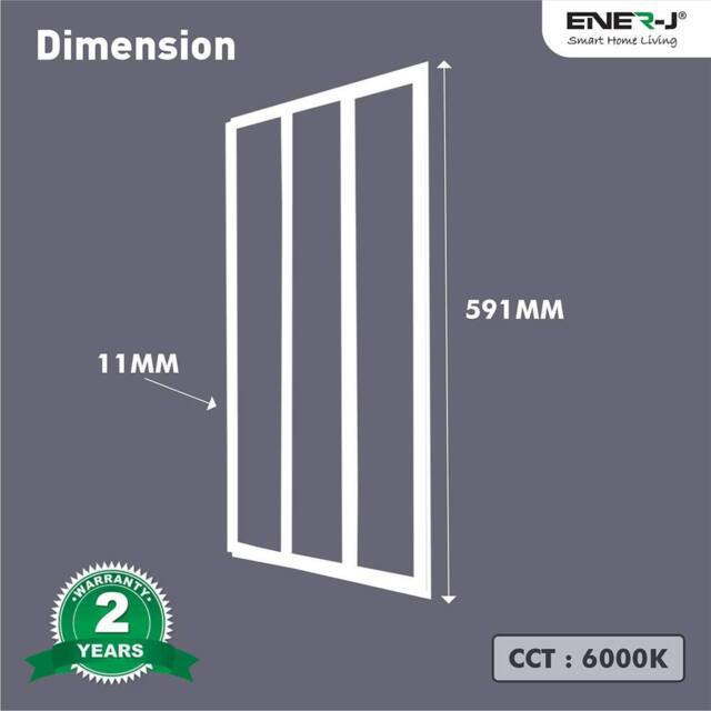 ENER-J Pack of 6 Checks Borderline 60x60 Size 40W 4000 Lumens 3 Years Warrant in White - image 1
