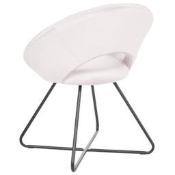 Wyld and Coco Off White Velvet Tufted Armless Accent Chair Black Steel Cross Base - thumbnail 5