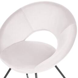 Wyld and Coco Off White Velvet Tufted Armless Accent Chair Black Steel Cross Base - thumbnail 6