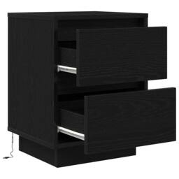 Berkfield Home Bedside Cabinets with LED Lights¬†2 pcs Black 38x34x50 cm - Size: 38 x 34 x 50 cm - thumbnail 8