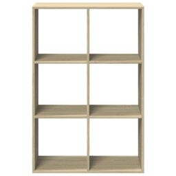 Berkfield Home Room Divider Bookcase Sonoma Oak 69.5x29x103.5 cm Engineered Wood in Brown - thumbnail 5