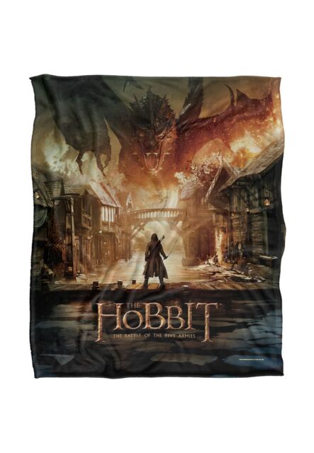 Warner Brothers The Hobbit Battle Of The Five Armies Officially Licensed Silky Touch Super Soft Throw Blanket 152 x 127 cm in White - image 1