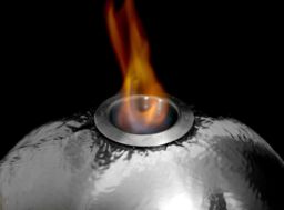 Primrose Stainless Steel Fire & Water Feature Magma Triple Sphere H27cm in Metallic Silver - thumbnail 2